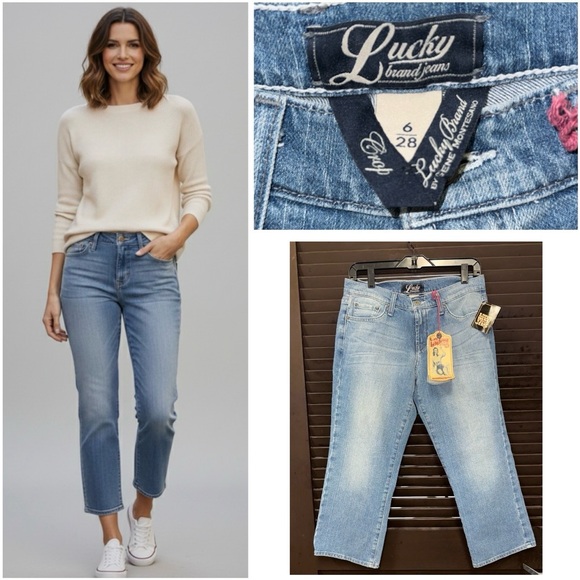 Lucky Brand Denim - NEW! Womens Lucky Brand Classic Rider Crop Blue Jeans Sz 6/28 Crop